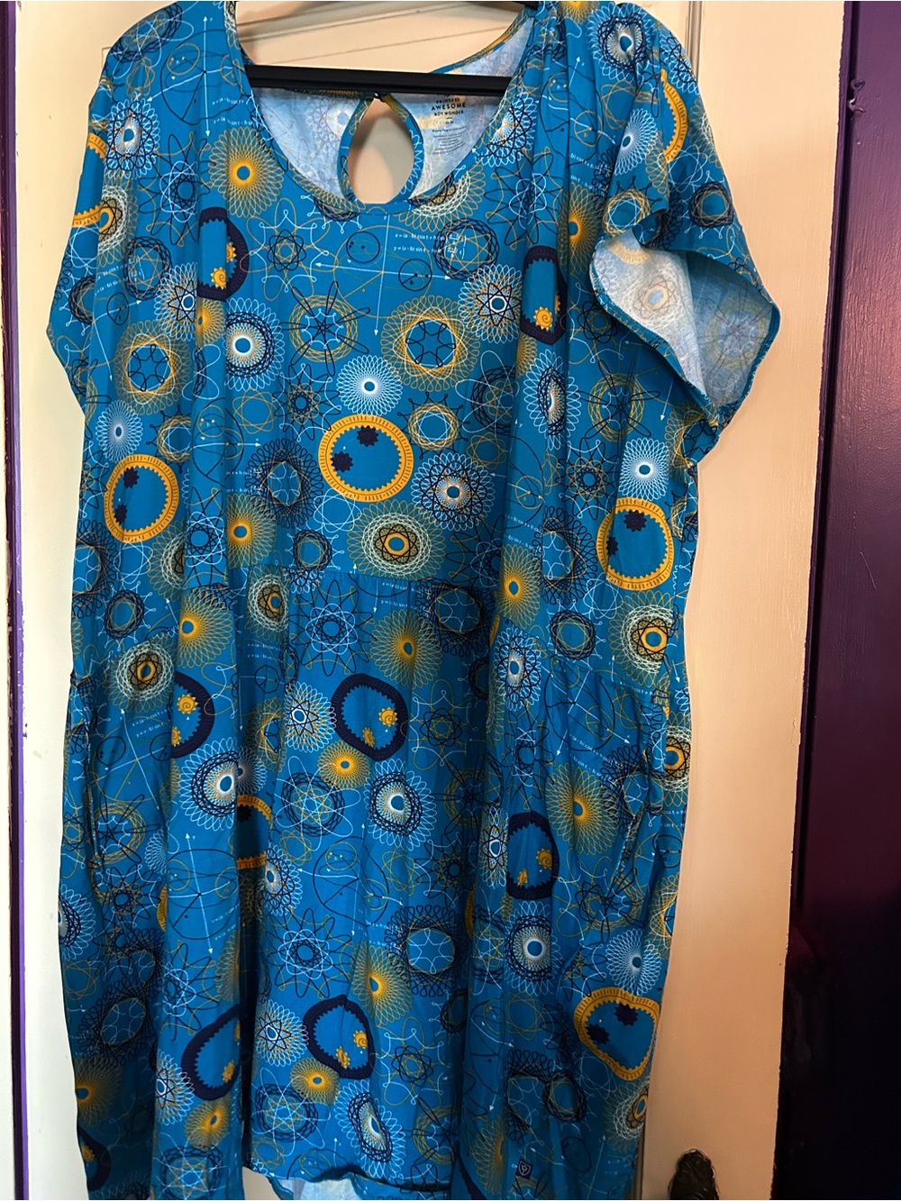 ADULT "SPIN CYCLE"
ROULETTE CURVES CAP SLEEVE DRESS WITH POCKETS size 32-34
